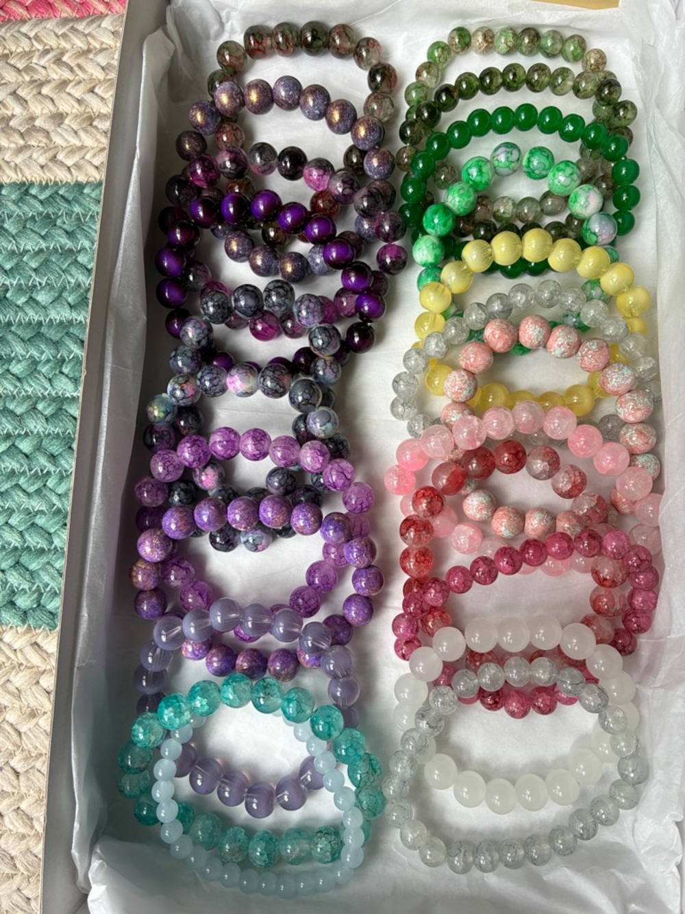 PICK ONE ☝️ Colorful GLASS BEADED Stretch Bracelet - Multi-Color Options - Picture 9 of 9